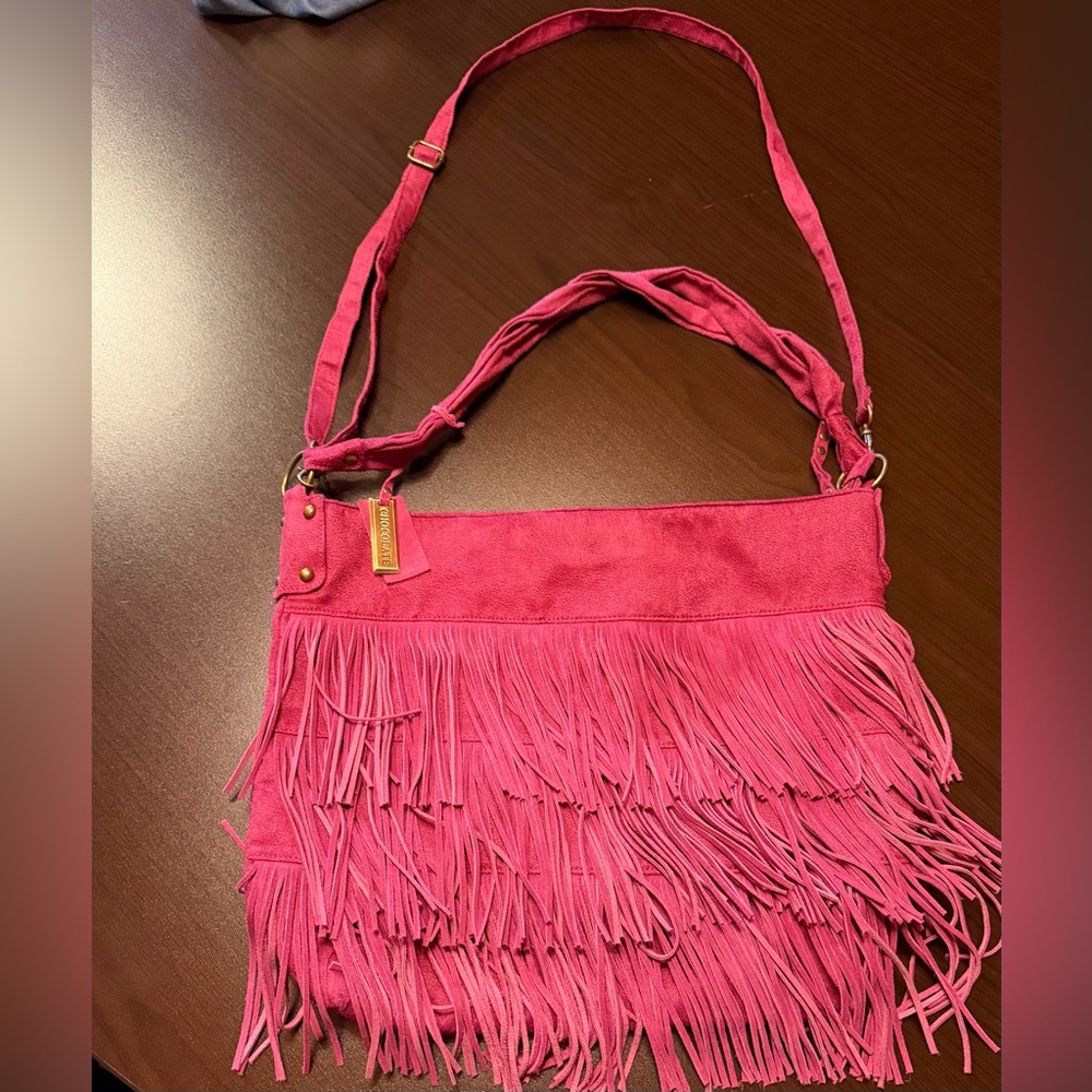 Fringe Crossbody Bag in fuschia - Women Bags